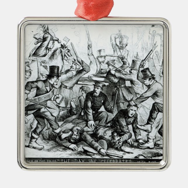 The Day We Celebrate,from 'Harpers Weekly'1867 Metal Ornament (Front)