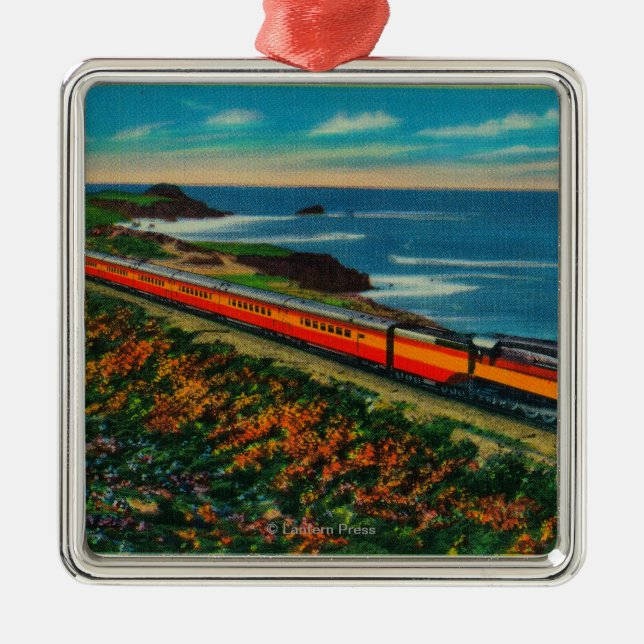 The Daylight Limited Train on California Metal Ornament (Front)