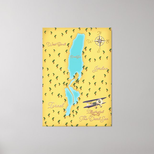 The Dead Sea vintage map Canvas Print (Front)