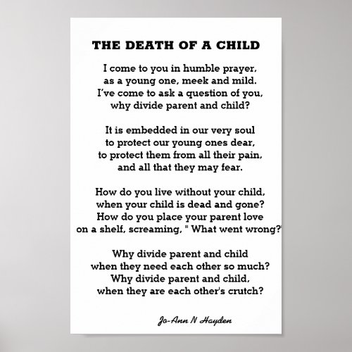 THE DEATH OF A CHILD Poster