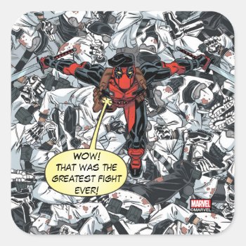 The Death Of Deadpool Comic Cover Square Sticker by deadpool at Zazzle