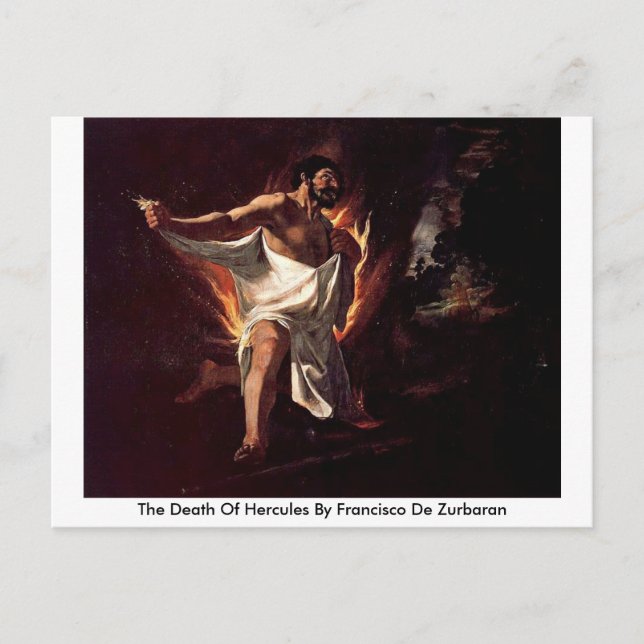 The Death Of Hercules By Francisco De Zurbaran Postcard (Front)
