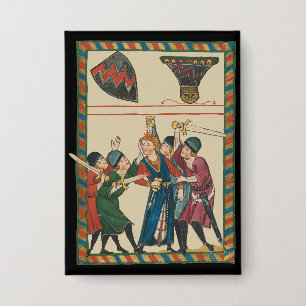 The Death Of Reinmar von Brennenberg Medieval Art Button