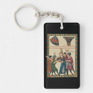 The Death Of Reinmar von Brennenberg Medieval Art Keychain