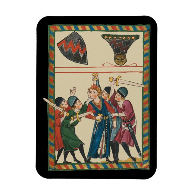The Death Of Reinmar von Brennenberg Medieval Art Magnet (Vertical)