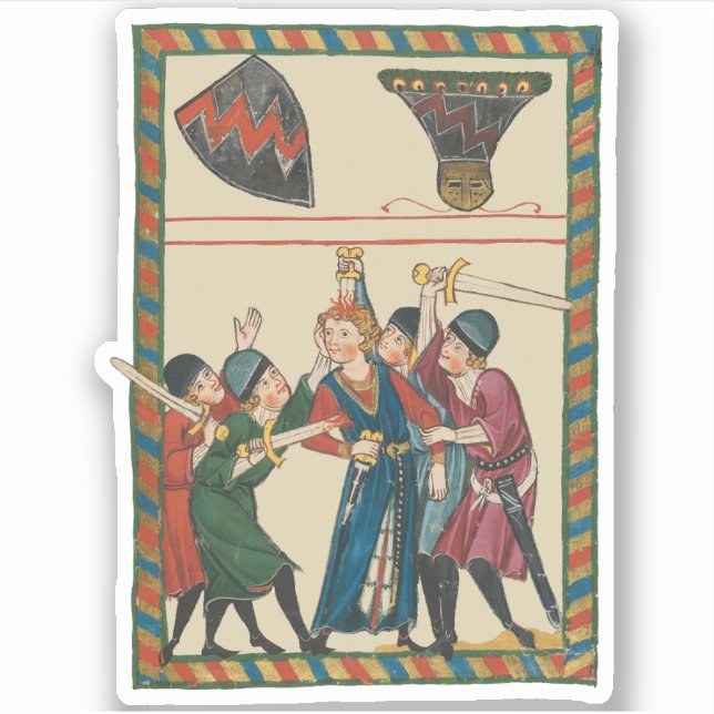The Death Of Reinmar von Brennenberg Medieval Art Sticker (Front)