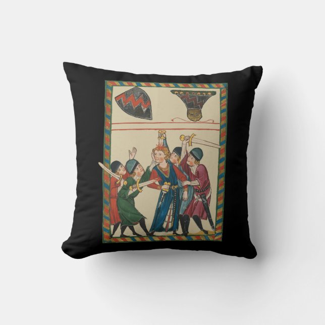The Death Of Reinmar von Brennenberg Medieval Art Throw Pillow (Front)