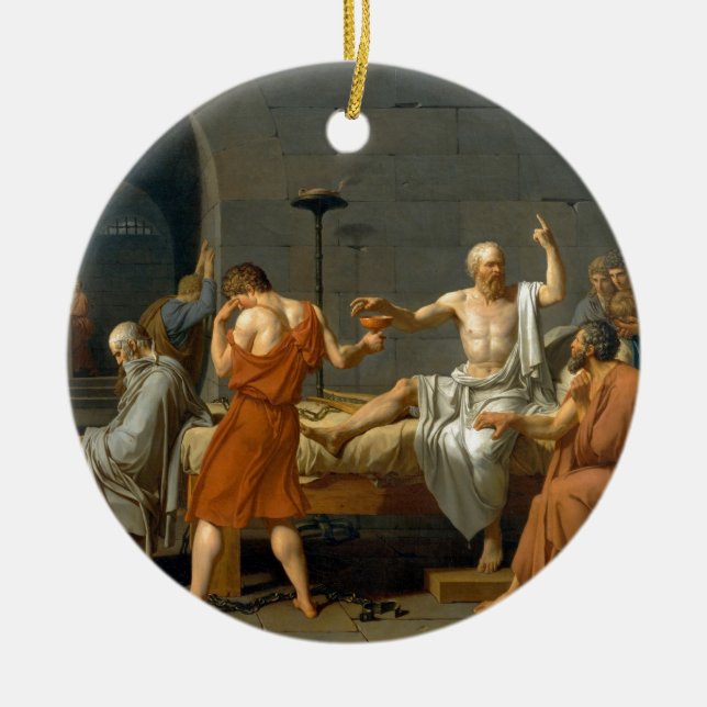 The Death of Socrates by Jacques-Louis David Ceramic Ornament (Front)