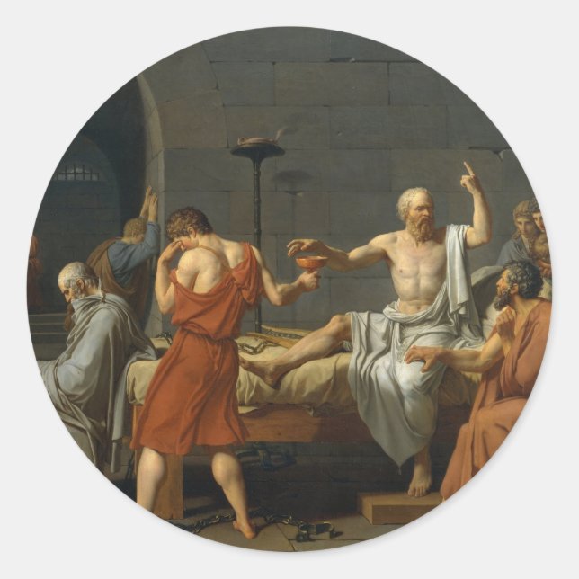 The Death Of Socrates Classic Round Sticker (Front)