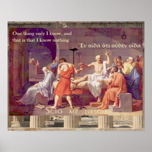 The Death of Socrates _ I know nothing Poster