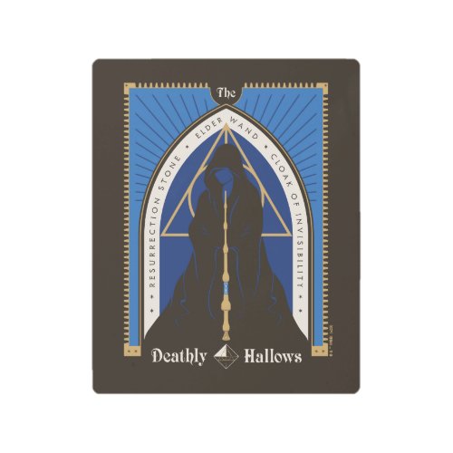 The Deathly Hallows Cloak Wand  Stone Metal Print