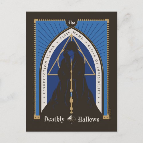 The Deathly Hallows Cloak Wand  Stone Postcard