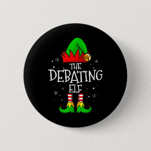 The Debating Elf Group Matching Family Christmas M Button