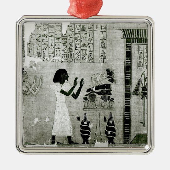 The deceased accompanied by his sister metal ornament