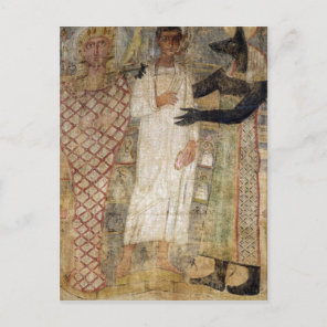 The deceased and his mummy protected by Anubis Postcard