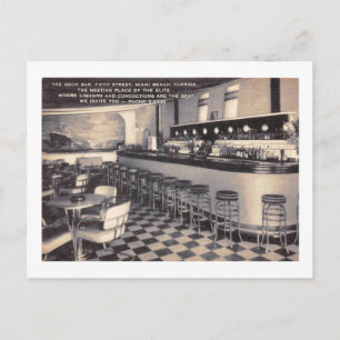 The Deck Bar, Miami Beach, Florida Vintage Postcard