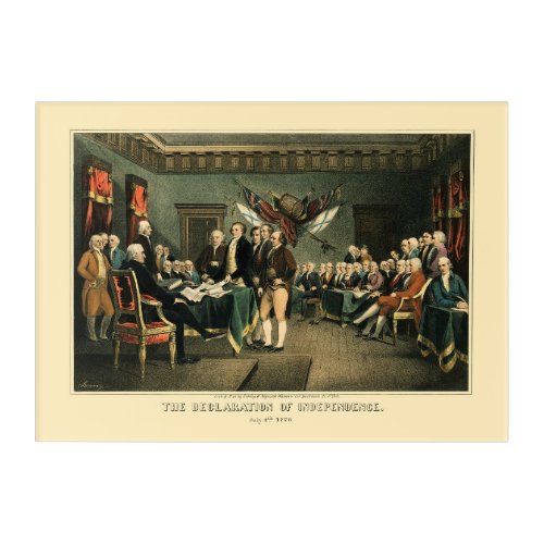 The Declaration of Independence 1850 Restored Acrylic Print
