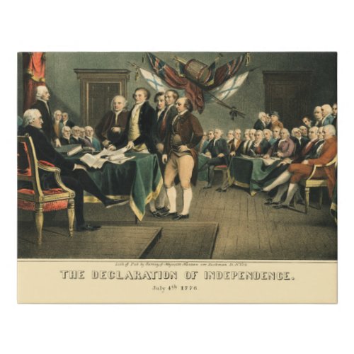 The Declaration of Independence 1850 Restored Faux Canvas Print