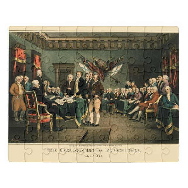 The Declaration of Independence, 1850, Restored Jigsaw Puzzle (Puzzle Horizontal)