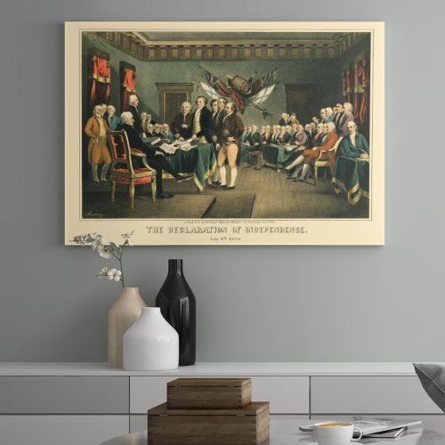 The Declaration of Independence 1850 Restored Poster