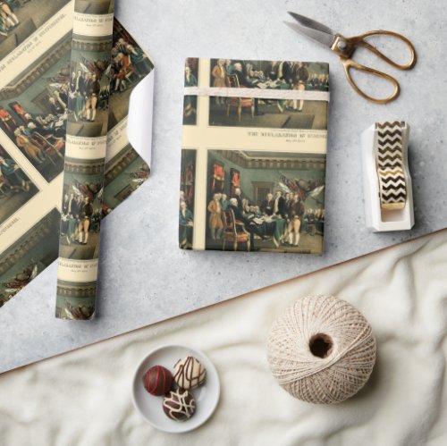 The Declaration of Independence 1850 Restored Wrapping Paper