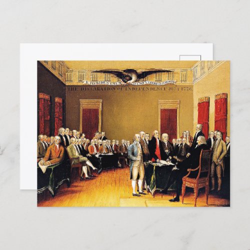 The Declaration of Independence July 4 Postcard