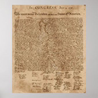 The Declaration Of Independence Poster | Zazzle