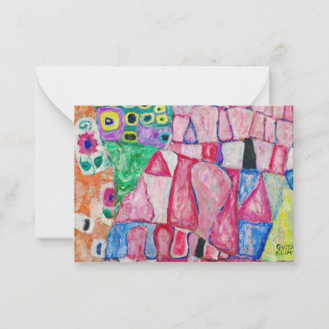 The Decorative Motifs by Gustav Klimt Note Card (Front)