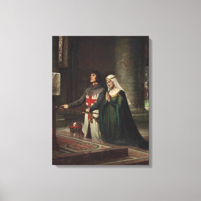 The Dedication (Medieval Knight and His Lady) Canvas Print (Front)