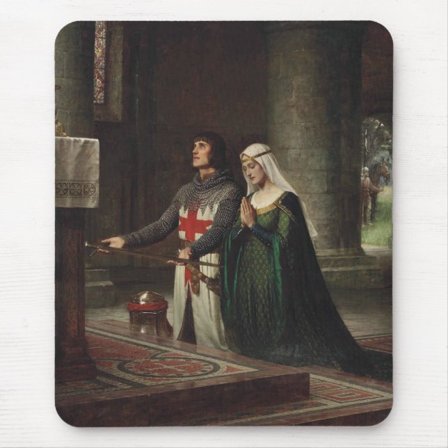 The Dedication (Medieval Knight and His Lady) Mouse Pad (Front)