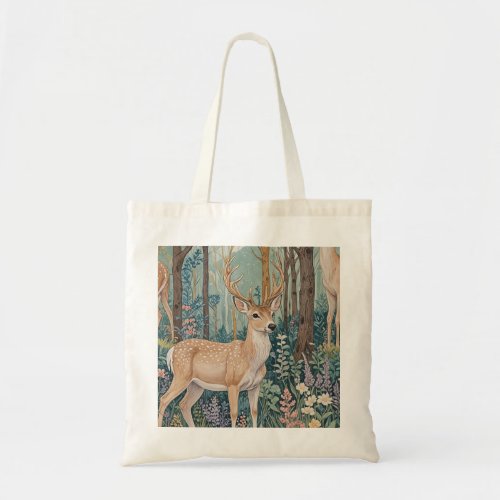 The Deer of Wildflower Woodlands Tote Bag