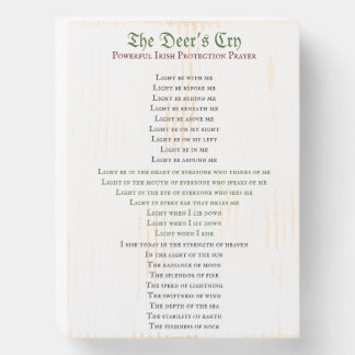 The Deer’s Cry Protection Prayer Wood Box Sign