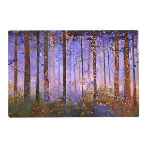 The Deer’s Secret Path - Wide Woodland Landscape Placemat
