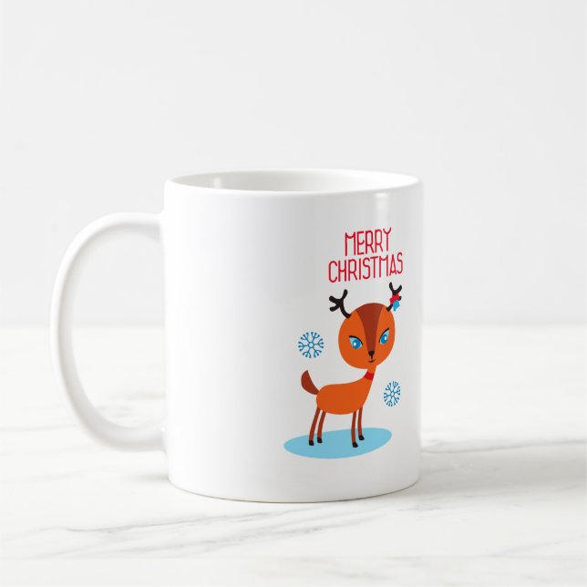 The deer says Merry Xmas! Coffee Mug (Left)