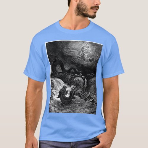 The defeat of leviathan Gustave Dore Graphic T_Shirt