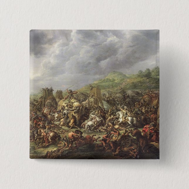 The Defeat of Porus by Alexander the Great Button (Front)