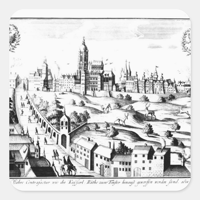The Defenestration of Prague, 3rd August 1618 Square Sticker (Front)