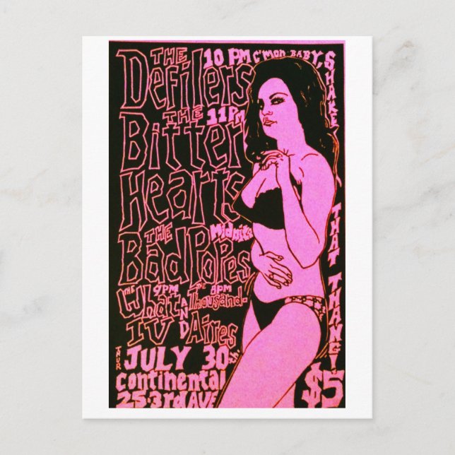 The Defilers Garage Rock Flyer Postcard (Front)