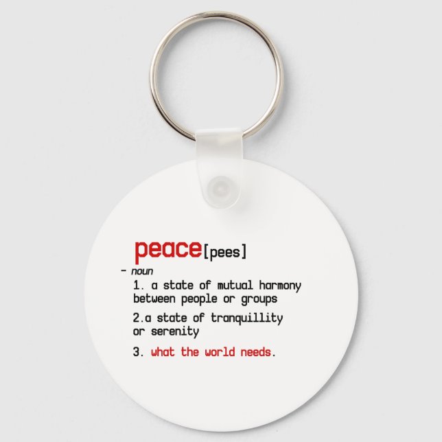 the definition of peace keychain (Front)
