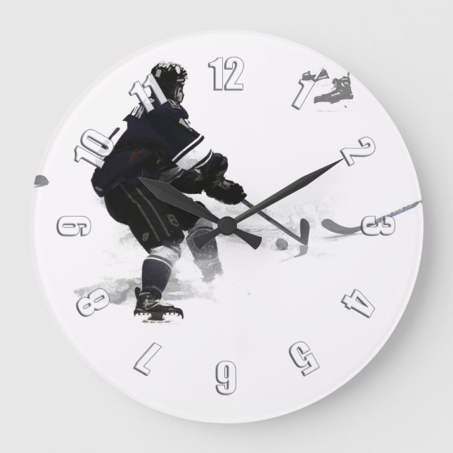 The Deke - Hockey Player Large Clock (Front)