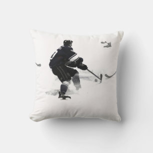 The Deke - Hockey Player Throw Pillow