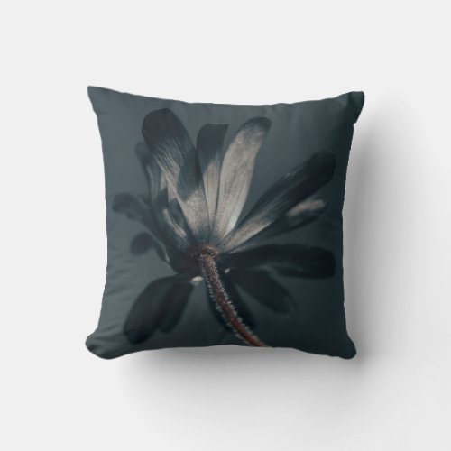 The Deliciously Dark Flower Throw Pillow