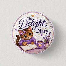The Delight Diary Cute Cat Purple Gold