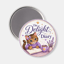 The Delight Diary Cute Cat Purple Gold