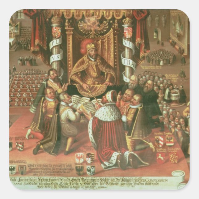The Delivery of the Augsburg Confession Square Sticker (Front)