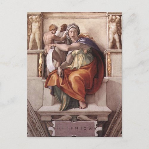 The Delphic Sibyl _ Fresco Sistine Chapel Postcard