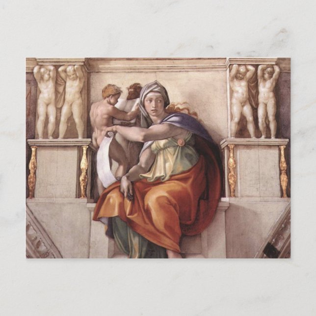 The Delphic Sibyl - Fresco Sistine Chapel Postcard (Front)