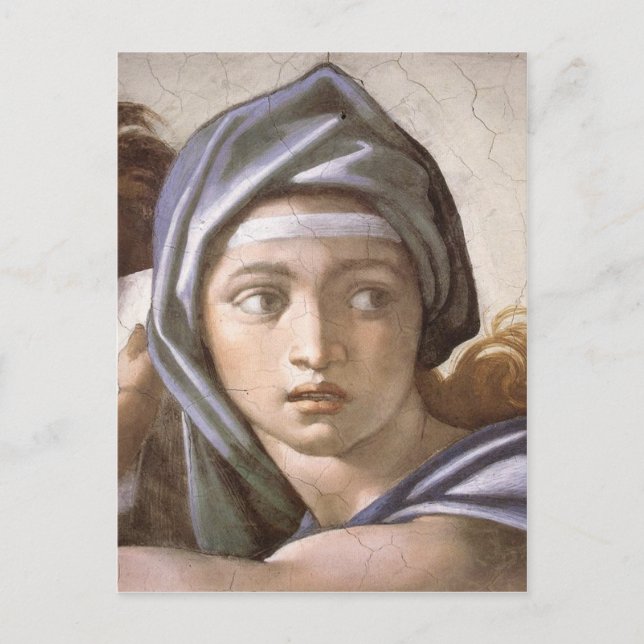 The Delphic Sibyl in detail Postcard (Front)