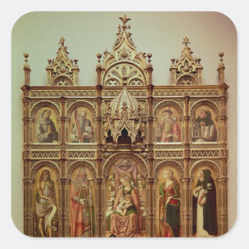 The Demidoff Altarpiece 1476 Square Sticker