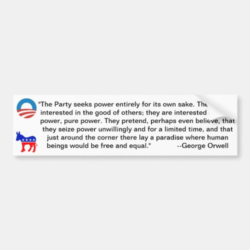 The democrat Party___all for power Bumper Sticker